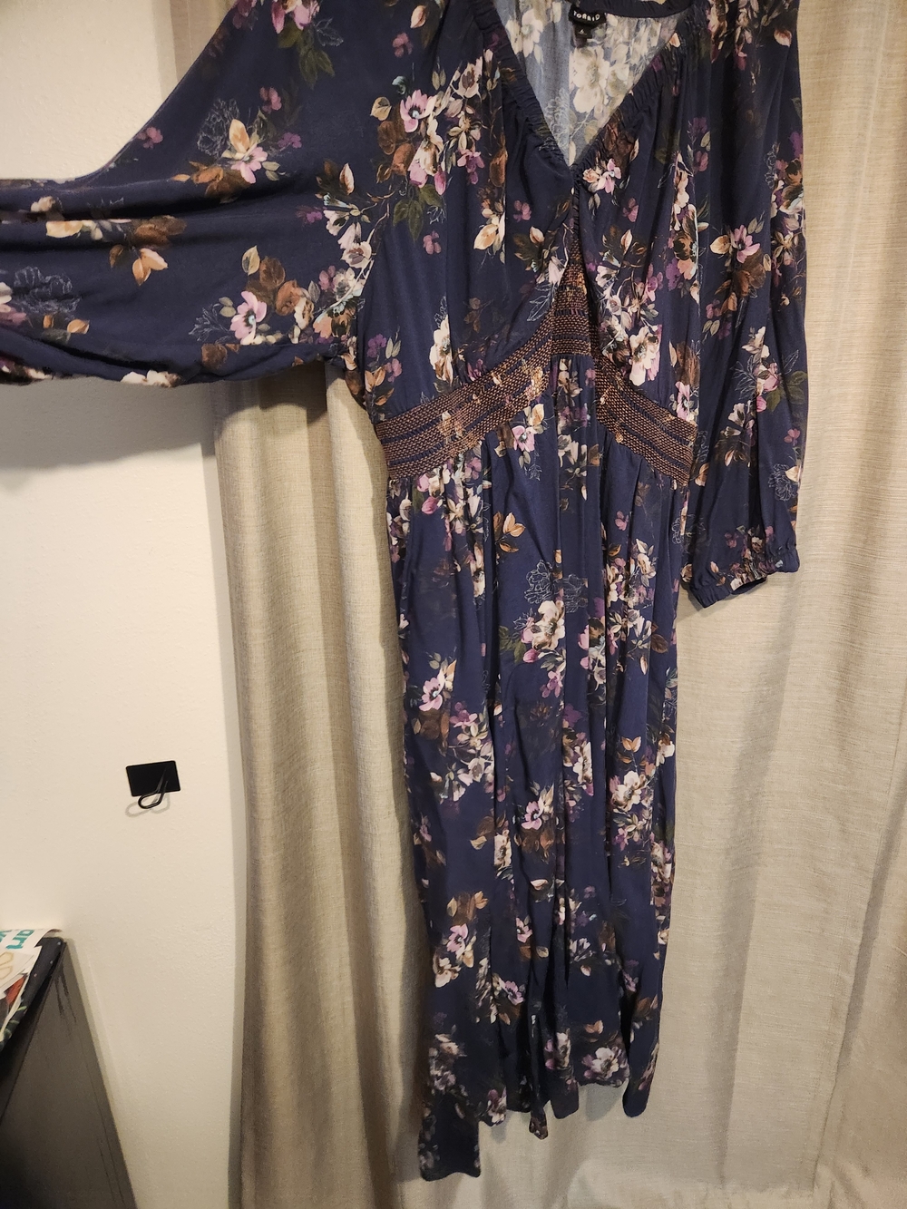 torrid Navy Floral V-Neck Maxi with Pink & Cream Blooms